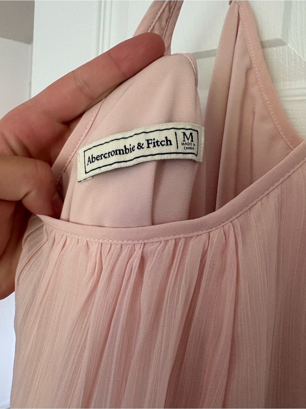 Abercrombie & Fitch Pleated Baby Pink Dress - Picture 5 of 5